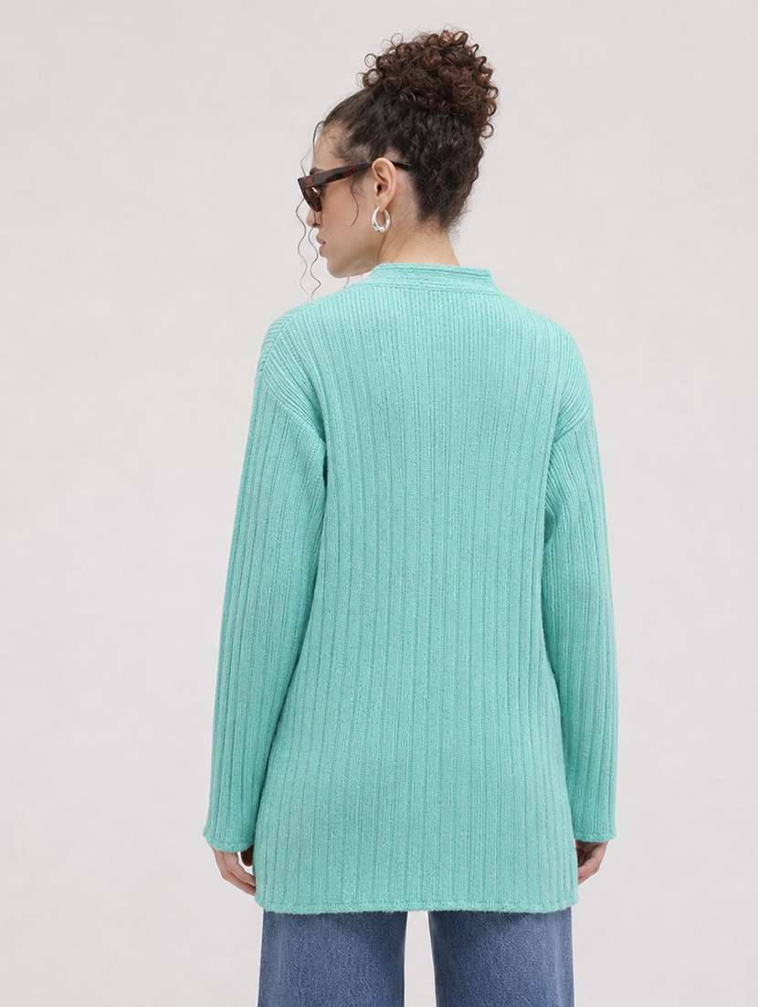 Women Self Design Long Sleeve Cardigan - 22696629 -  Standard Image - 3