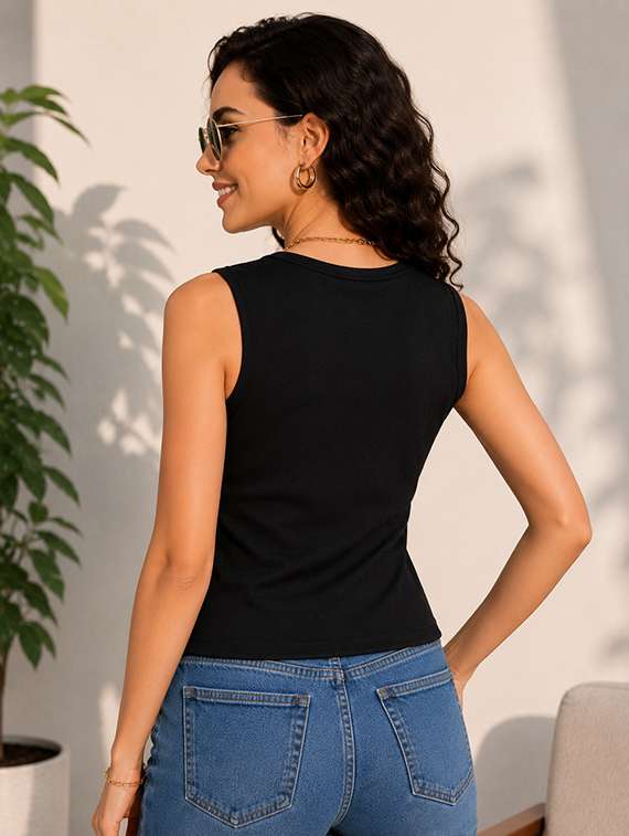 Women Solid Sleeveless Regular Top - 22696678 -  Standard Image - 3