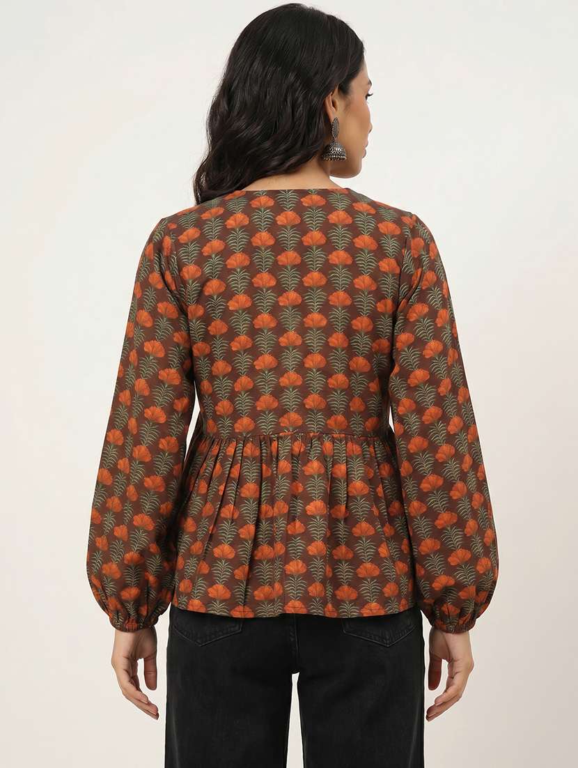 Women Printed Long Sleeves Flared Tunic - 22696733 -  Standard Image - 3