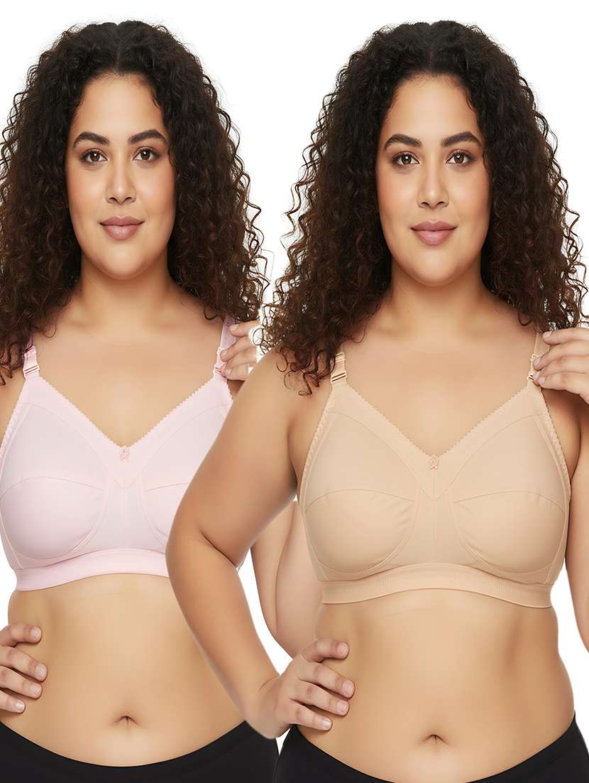 women pack of 2 solid full coverage regular bra