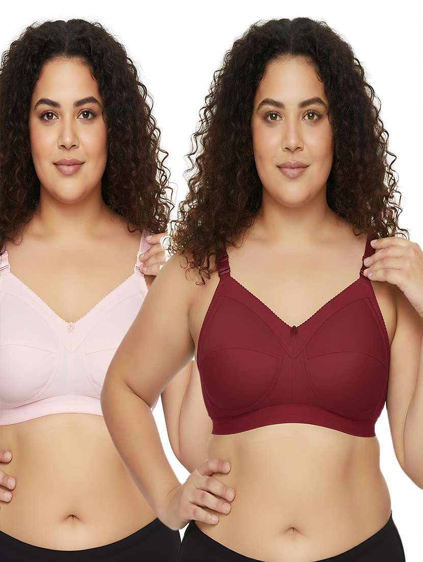 women pack of 2 solid full coverage regular bra
