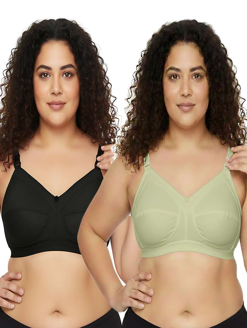 women pack of 2 solid full coverage regular bra