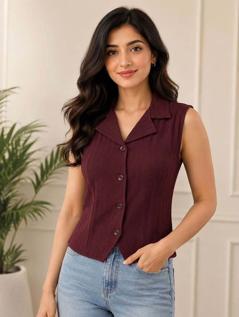 women self design sleeveless regular top