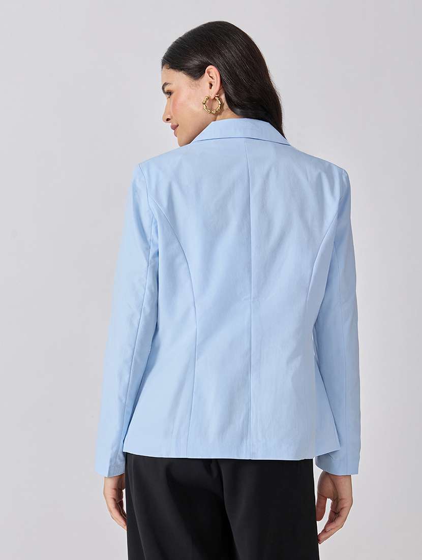 Women Solid Long Sleeves Single Breasted Blazer - 22697077 -  Standard Image - 3