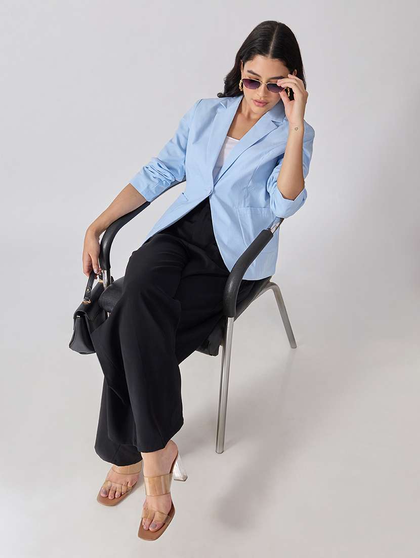 Women Solid Long Sleeves Single Breasted Blazer - 22697077 -  Standard Image - 5