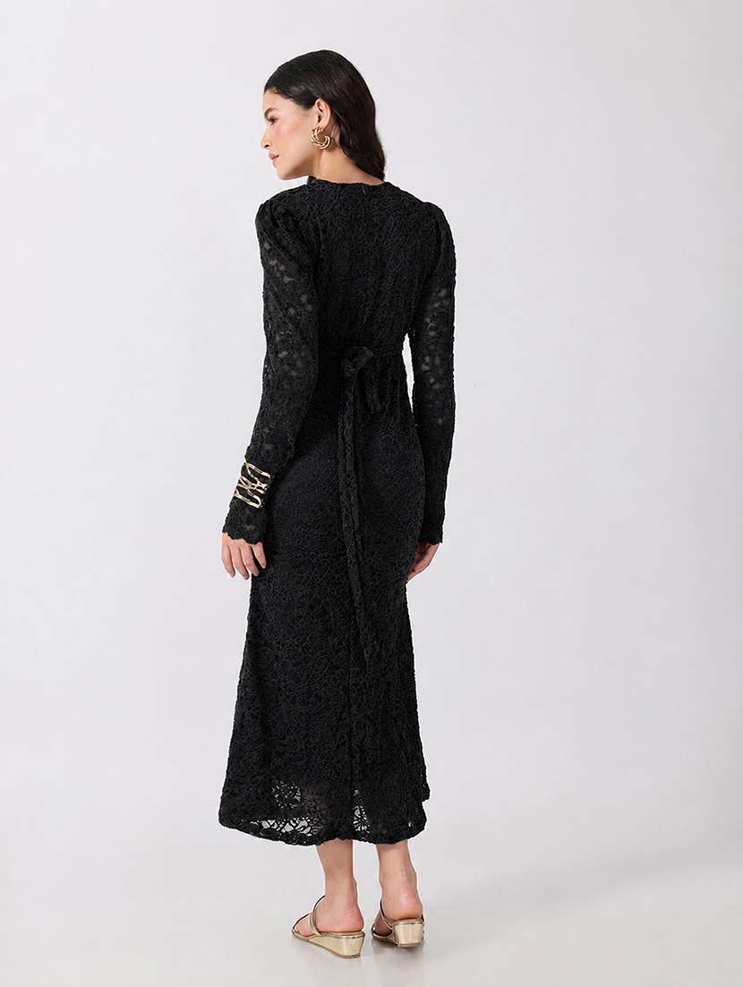 Women Self Design Long Sleeves Sheath Dress - 22697089 -  Standard Image - 3