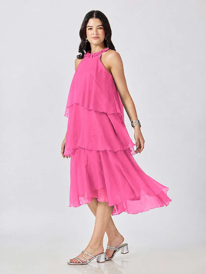 Women Solid Sleeveless Layered Dress - 22697095 -  Standard Image - 5