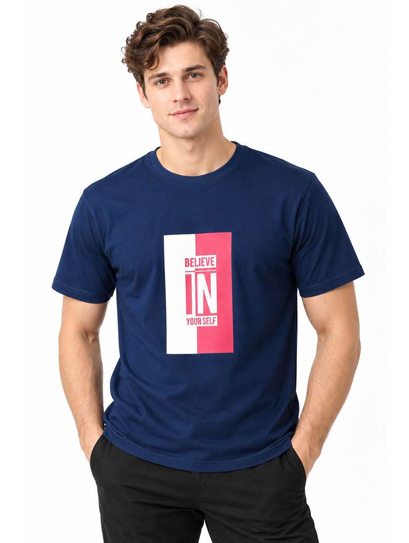 men printed short sleeve regular fit t-shirt
