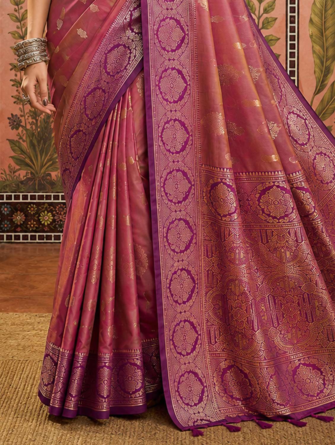 Women Self Design Banarasi Saree With Blouse - 22698832 -  Standard Image - 3
