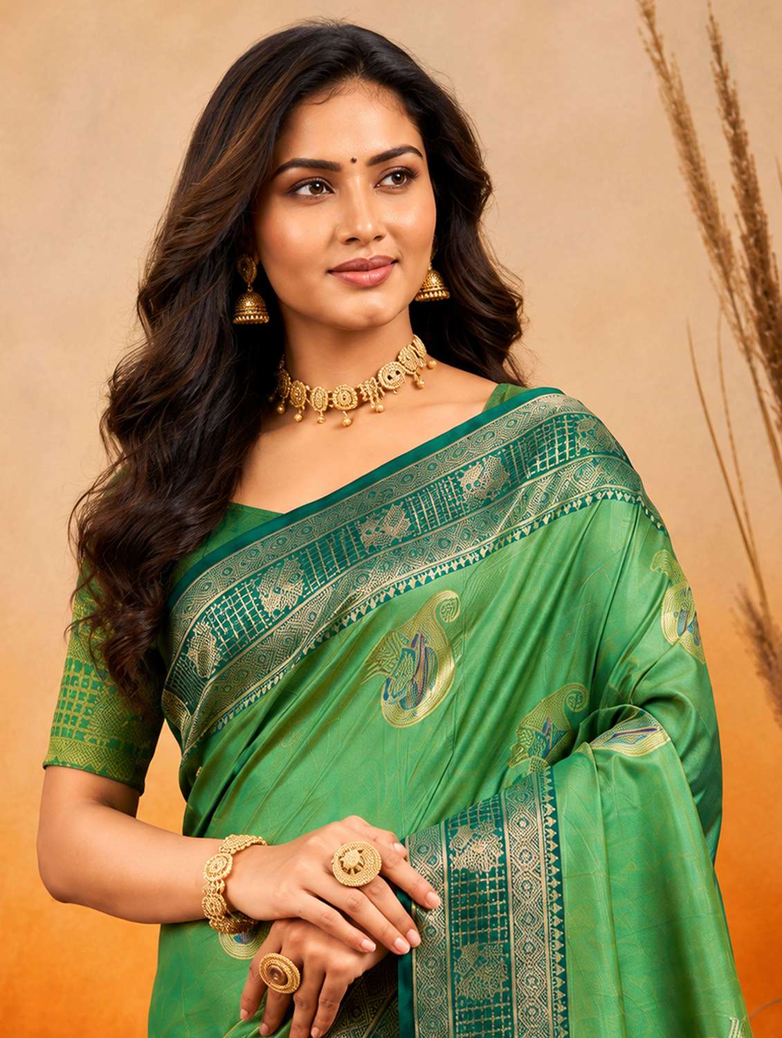Women Self Design Banarasi Saree With Blouse - 22698842 -  Standard Image - 3