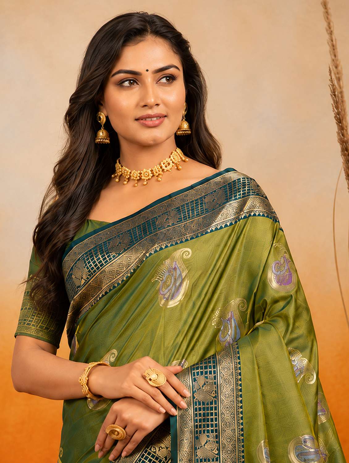 Women Self Design Banarasi Saree With Blouse - 22698844 -  Standard Image - 3