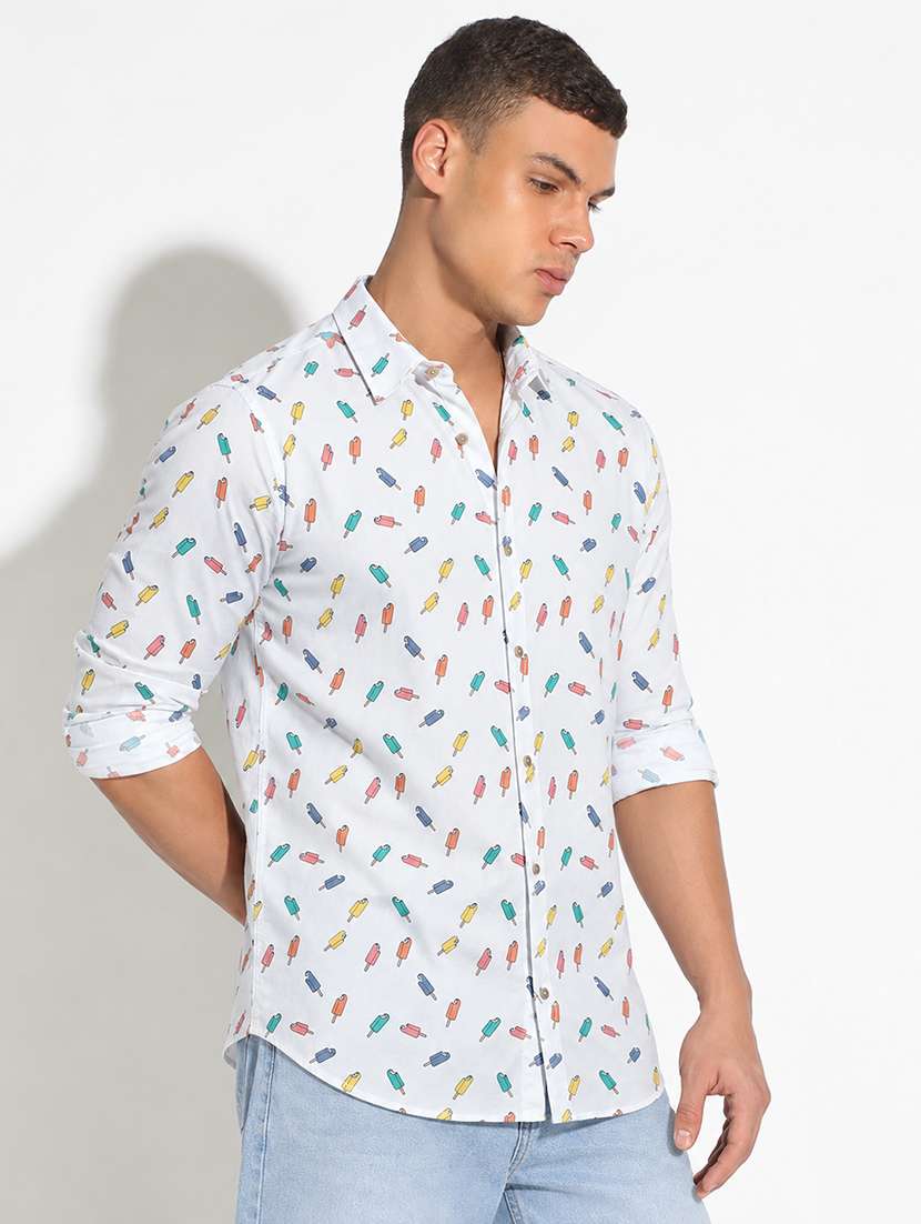 Men Printed Long Sleeves Regular Fit Casual Shirt - 22698909 -  Standard Image - 3