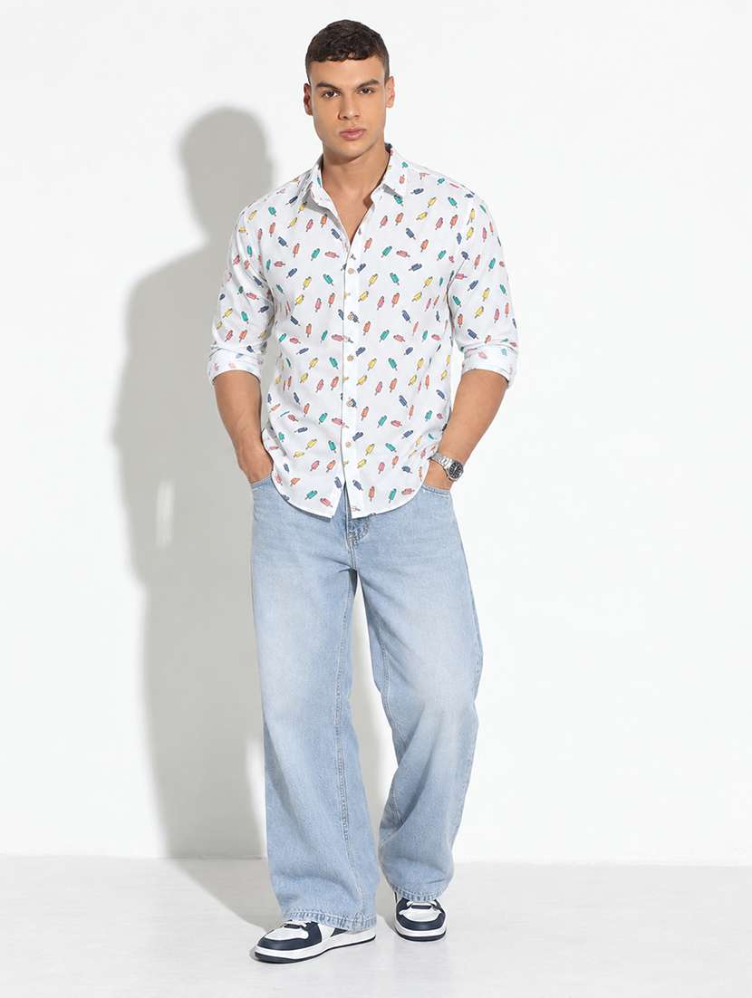 Men Printed Long Sleeves Regular Fit Casual Shirt - 22698909 -  Standard Image - 5