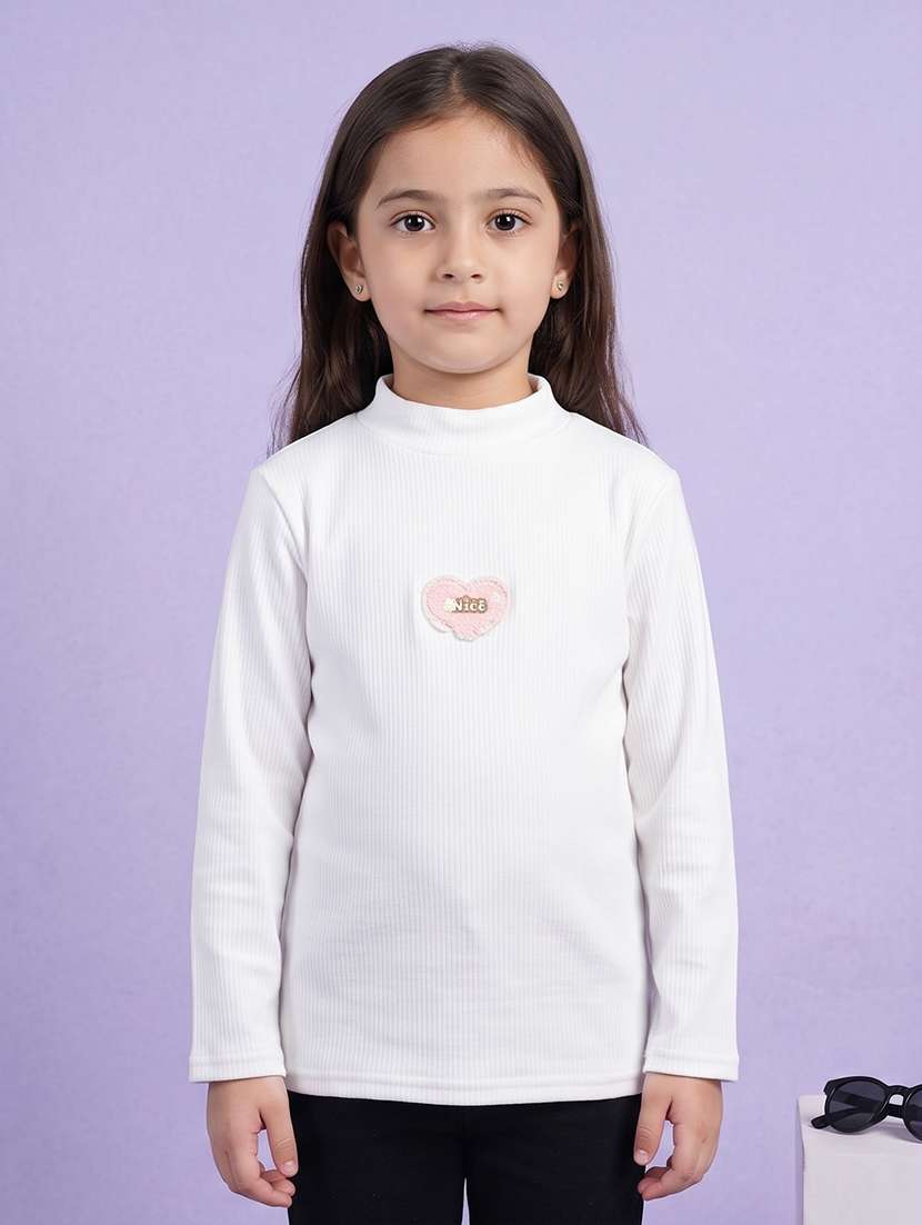 girls solid long sleeves regular fit tee