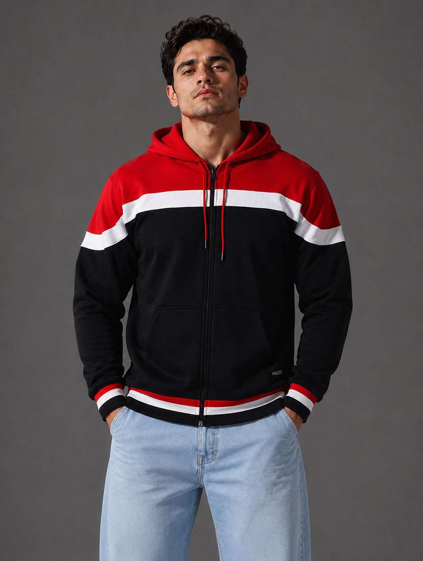 men color block long sleeve regular fit sweatshirt