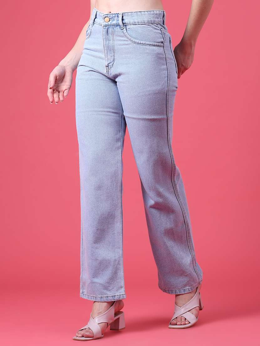 Women Washed High Rise Straight Jeans - 22700319 -  Standard Image - 3