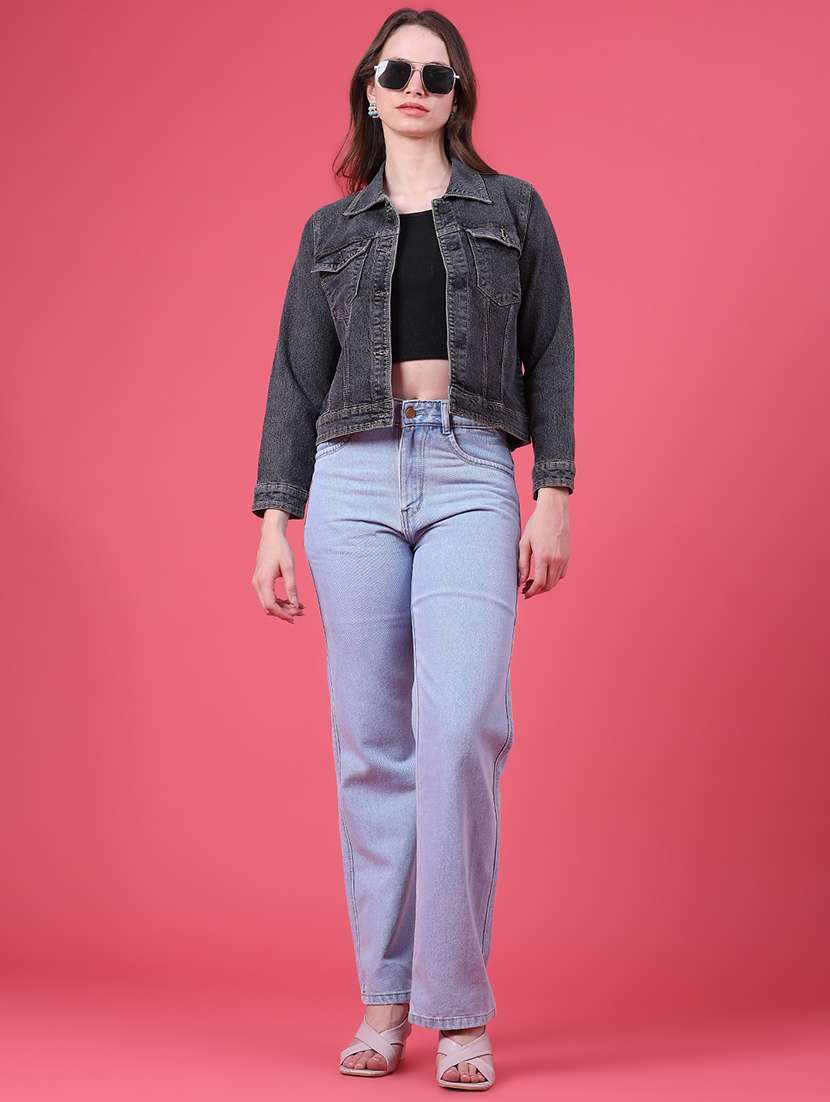 Women Washed High Rise Straight Jeans - 22700319 -  Standard Image - 5