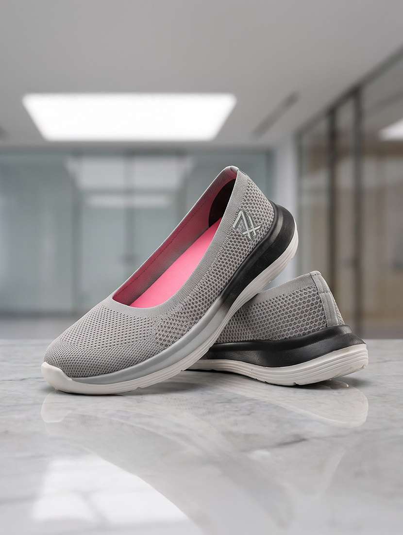women grey slip on sports shoe
