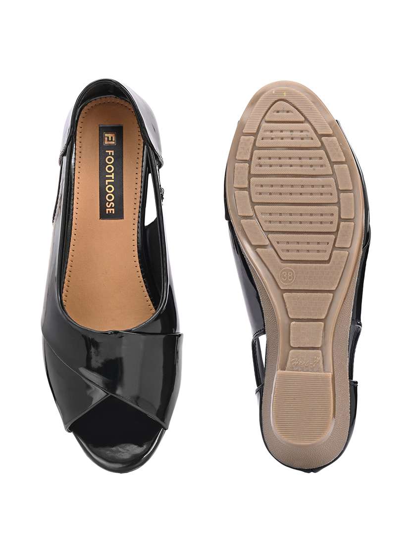 Women Solid Slip On Peep Toe Ballerina - 22701025 -  Standard Image - 5