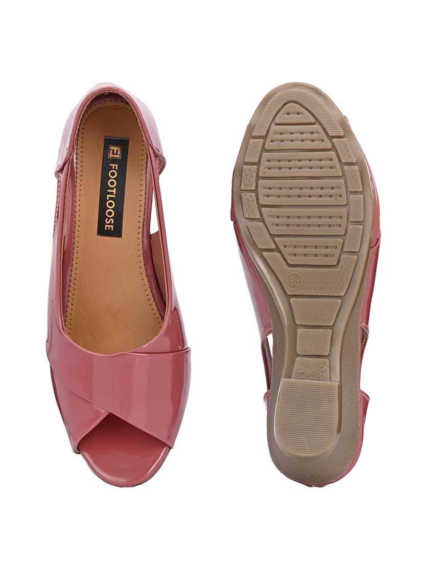 Women Solid Slip On Peep Toe Ballerina - 22701027 -  Standard Image - 5