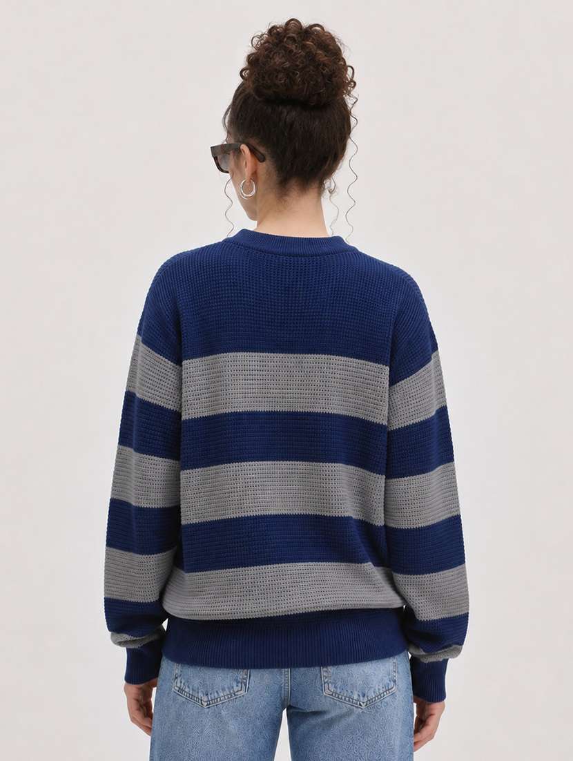 Women Striped Long Sleeve Pullover - 22701532 -  Standard Image - 3