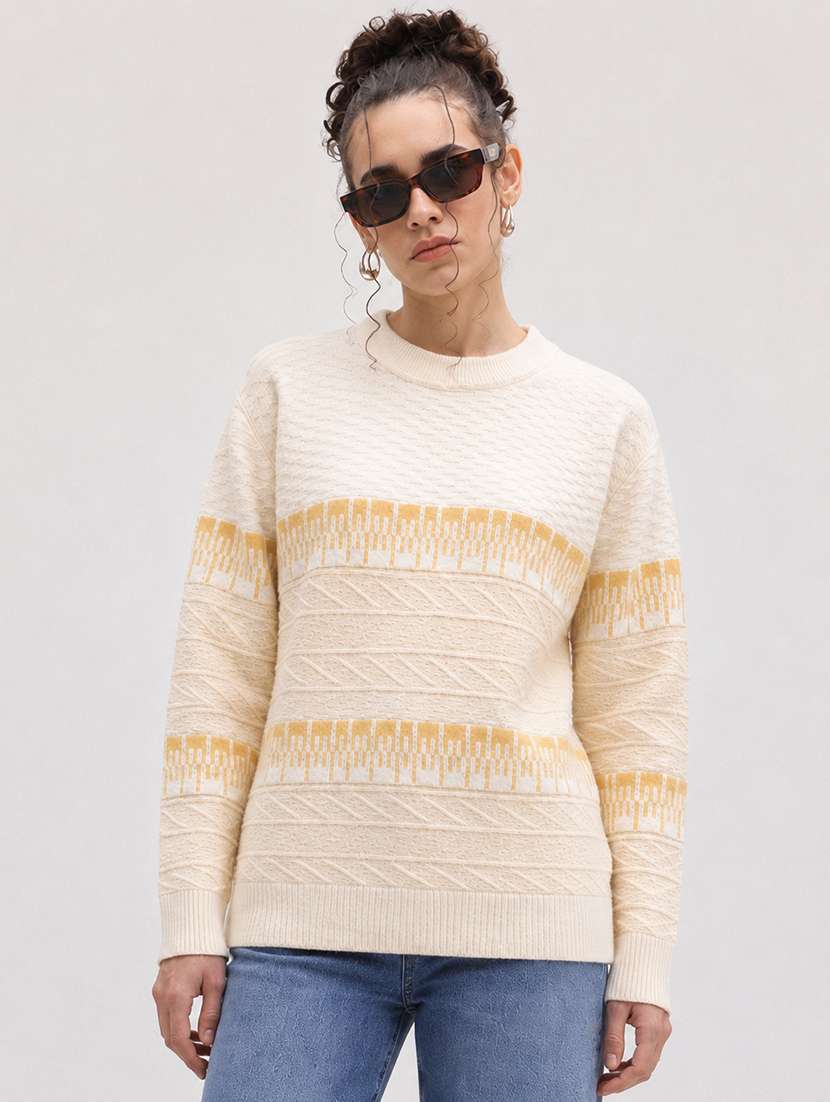 women self design long sleeve pullover