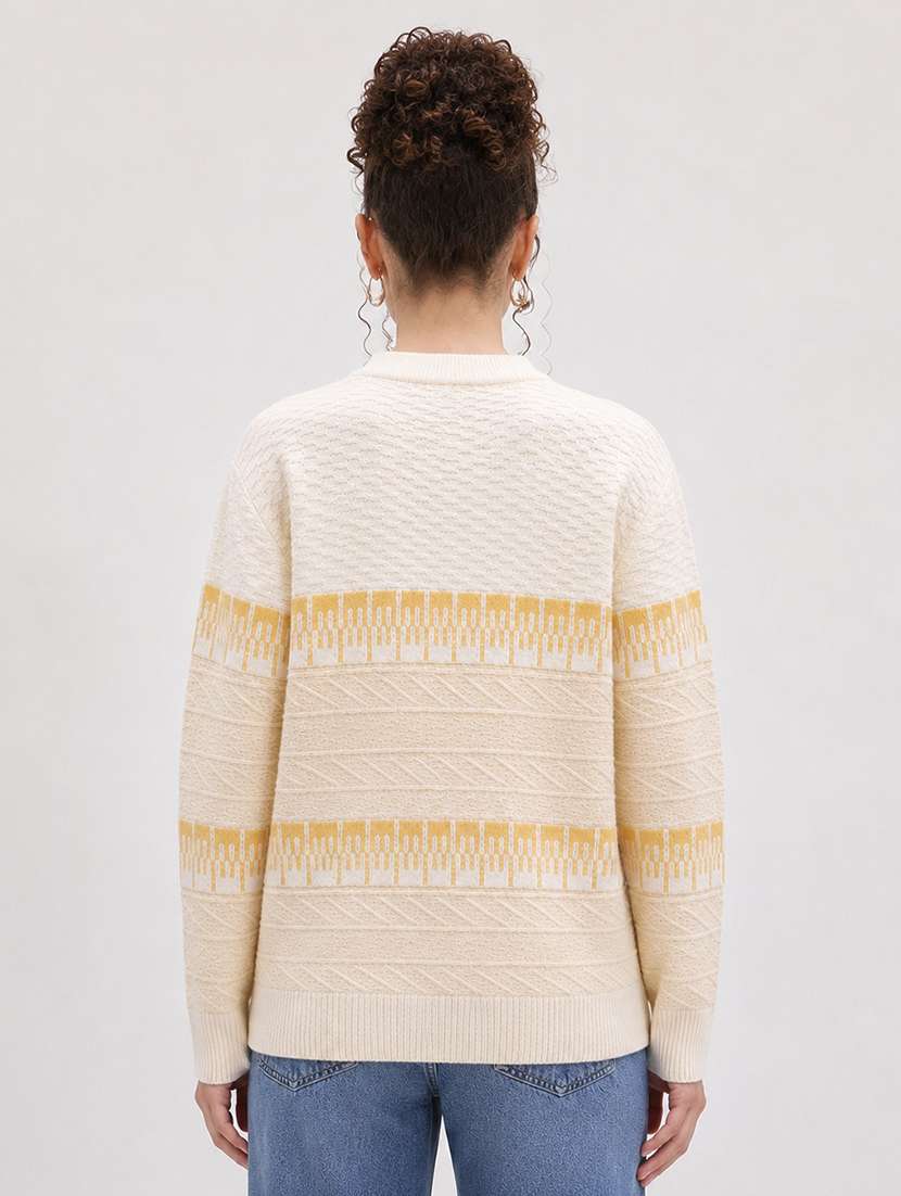 Women Self Design Long Sleeve Pullover - 22701540 -  Standard Image - 3