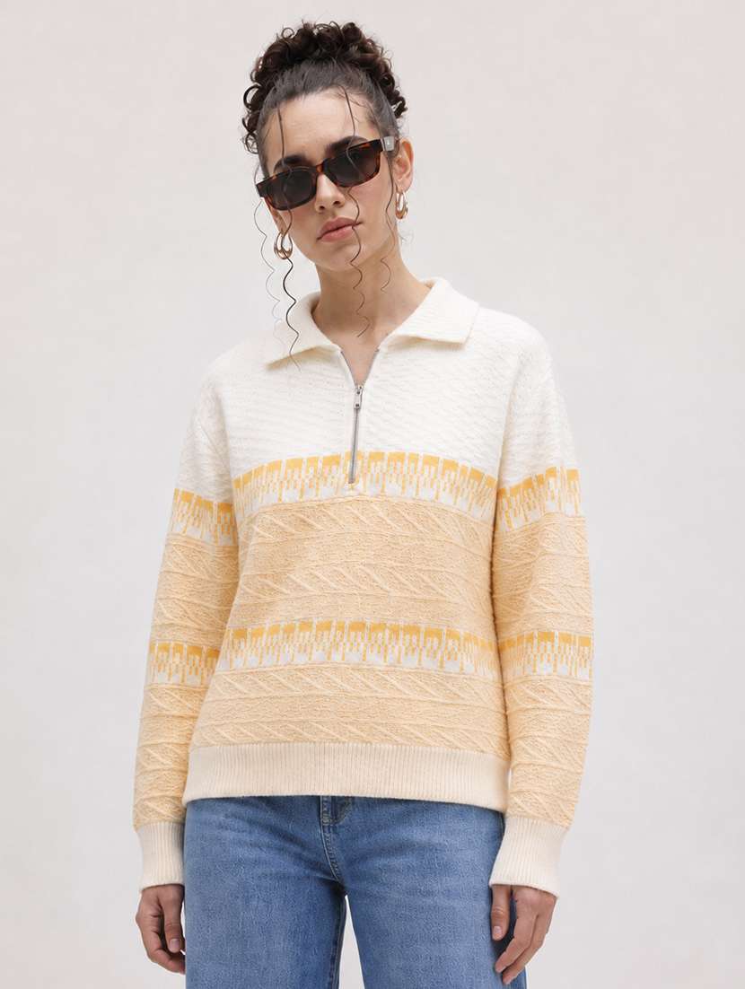 women self design long sleeve pullover