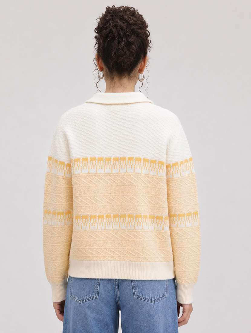 Women Self Design Long Sleeve Pullover - 22701547 -  Standard Image - 3