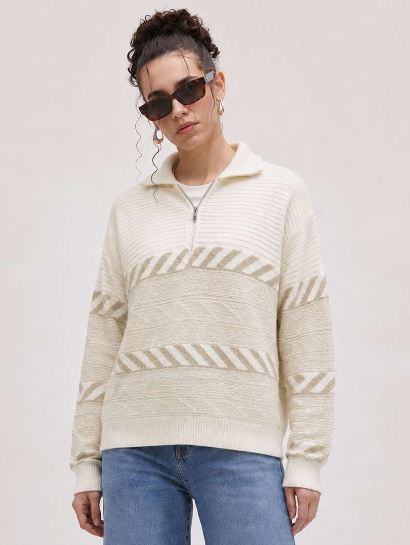 women self design long sleeve pullover