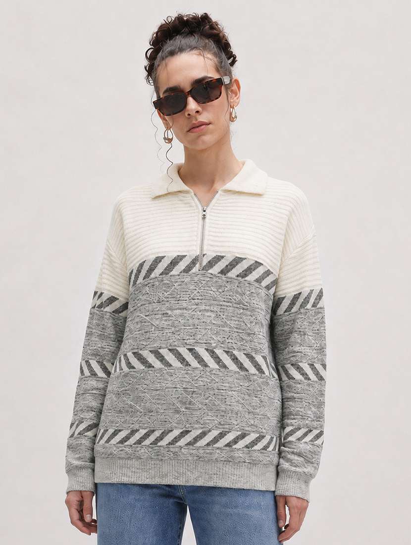 women self design long sleeve pullover