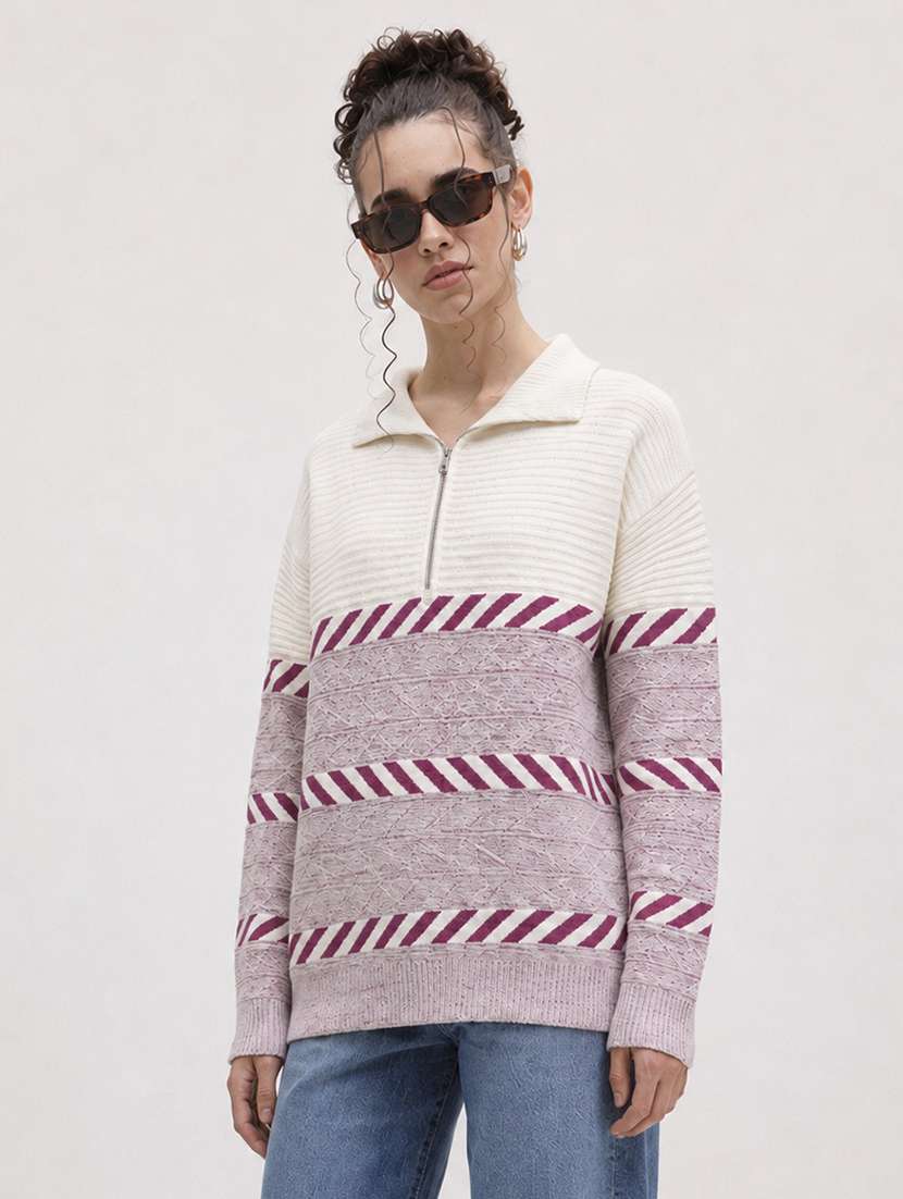 women self design long sleeve pullover