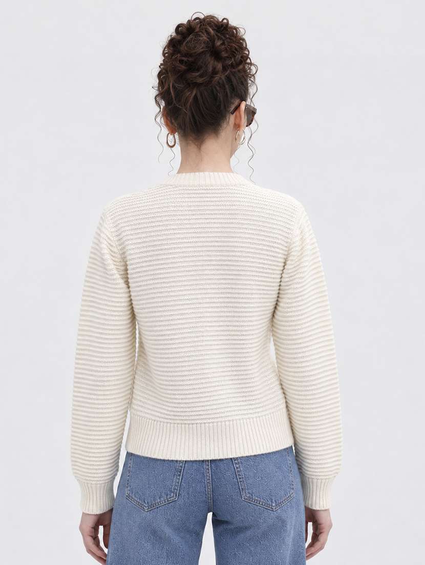 Women Self Design Long Sleeve Cardigan - 22701555 -  Standard Image - 3