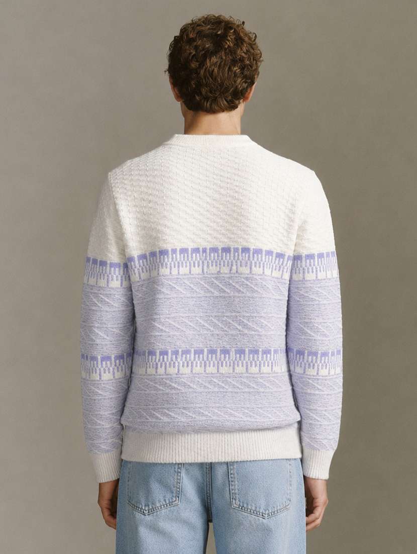 Men Self Design Long Sleeve Regular Fit Pullover - 22701568 -  Standard Image - 3