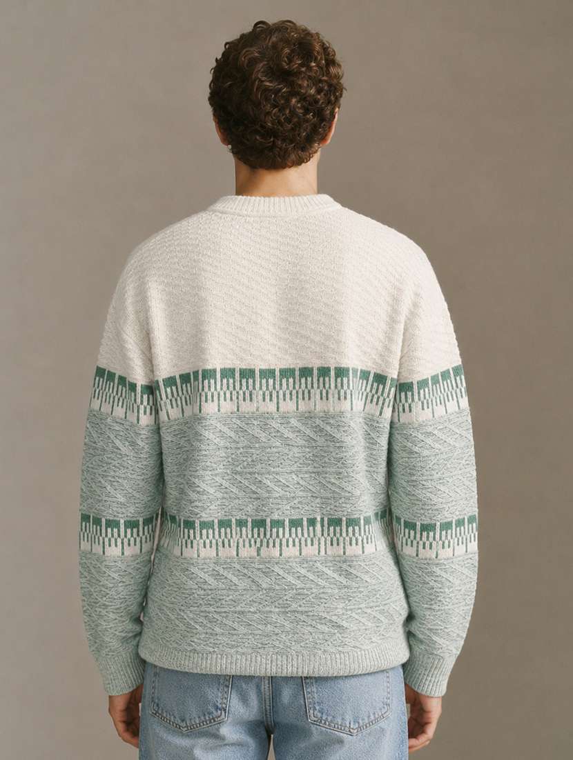 Men Self Design Long Sleeve Regular Fit Pullover - 22701569 -  Standard Image - 3