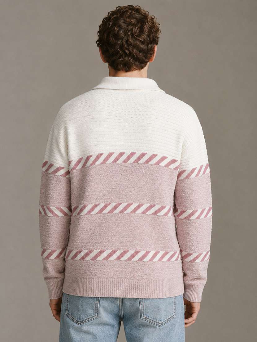 Men Self Design Long Sleeve Regular Fit Pullover - 22701581 -  Standard Image - 3