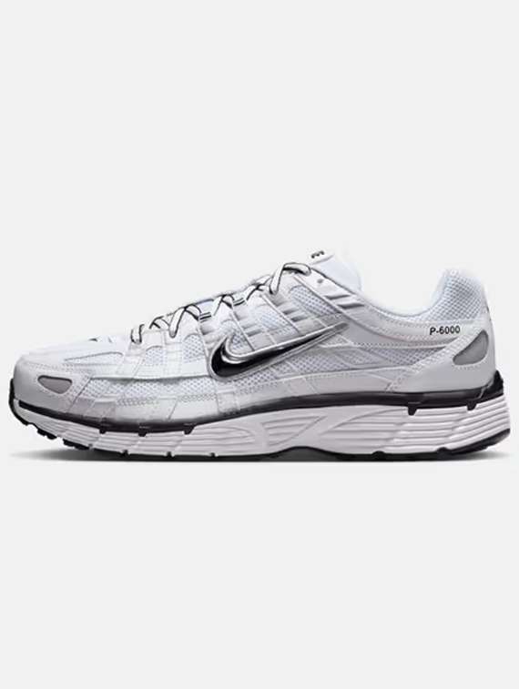 nike p-6000 men's white lace up sneaker