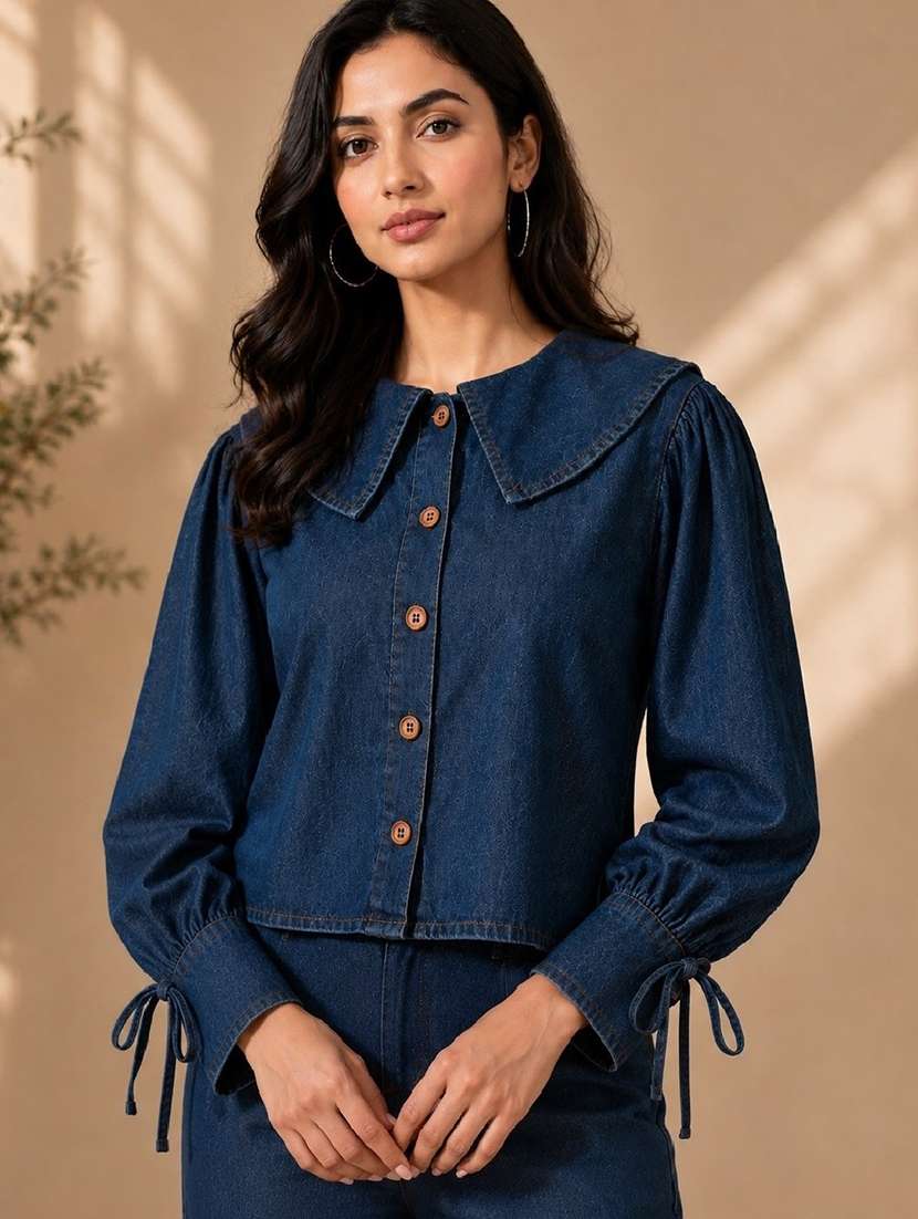 women solid long sleeves regular shirt