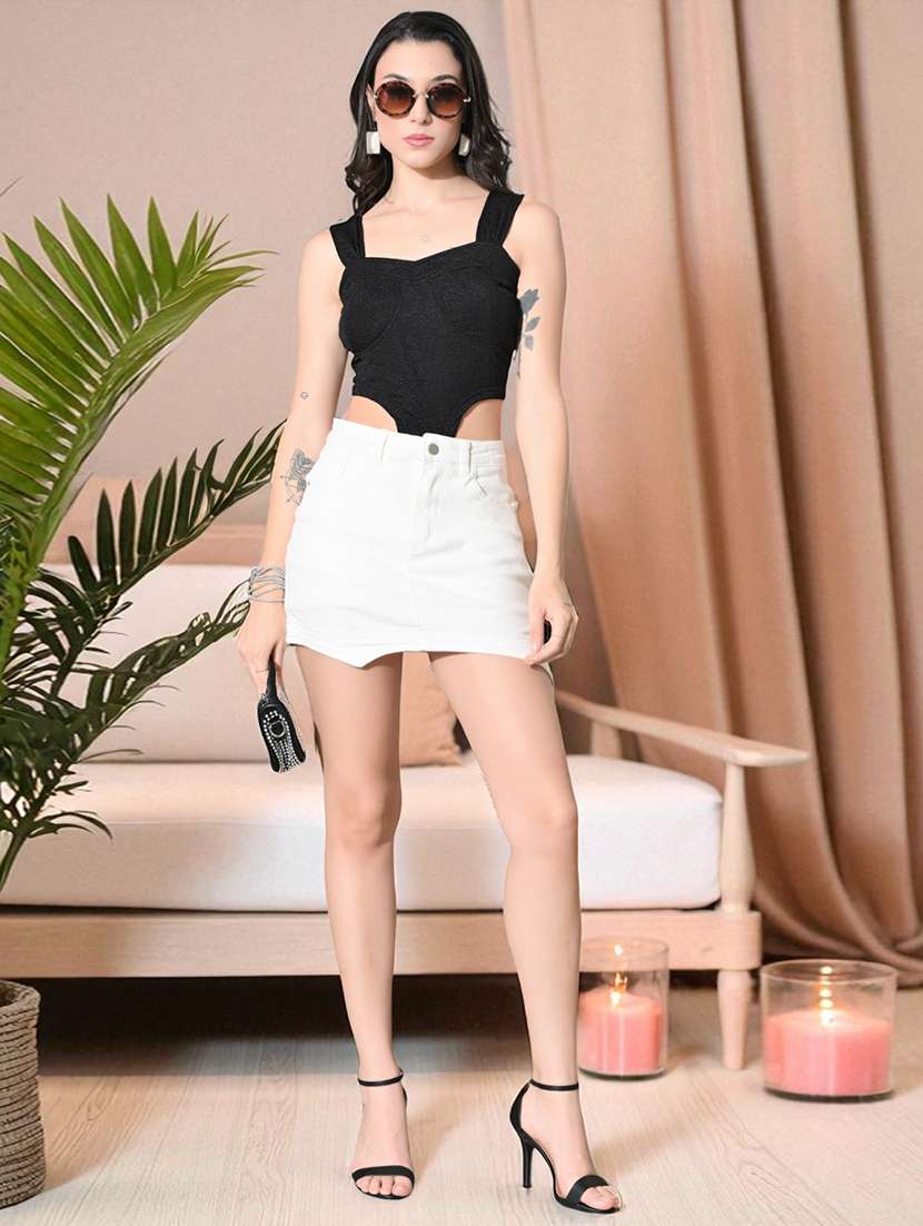 Women Self Design Sleeveless Crop Top - 22702812 -  Standard Image - 5