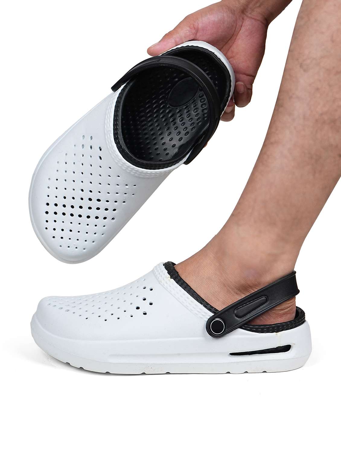 Men White Slip On Clog - 22702935 -  Standard Image - 3