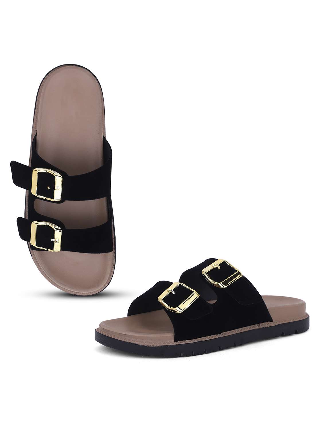 Women Solid Slip On Slides - 22702962 -  Standard Image - 3