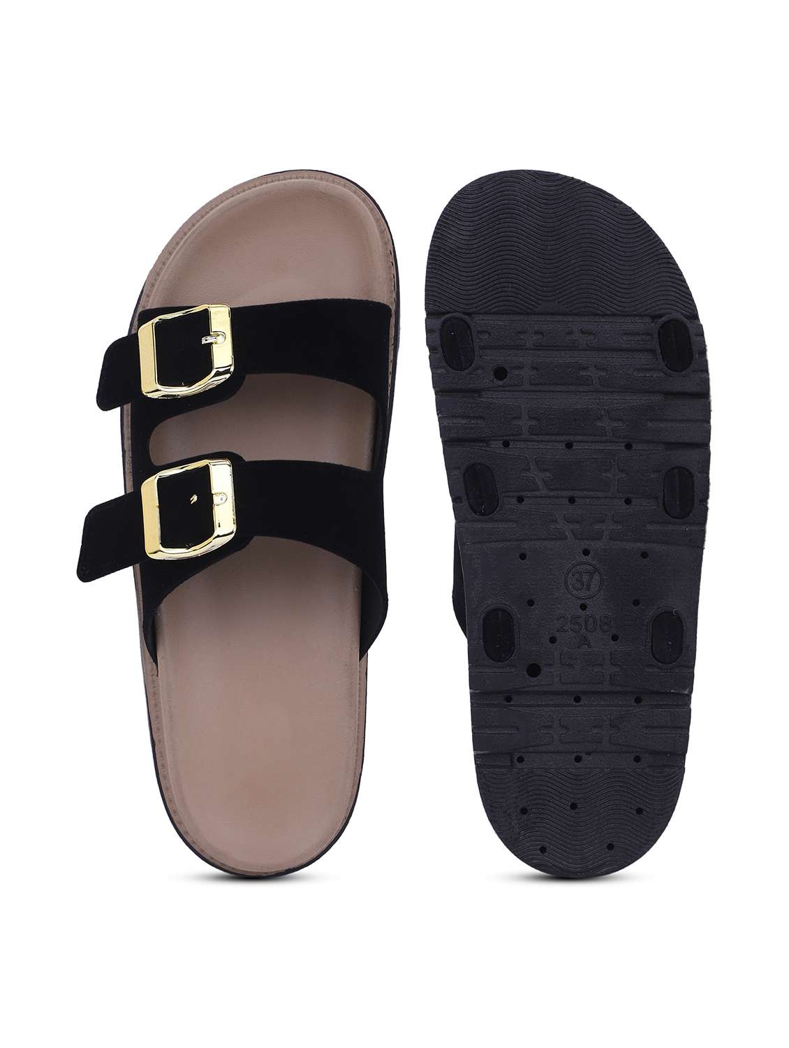 Women Solid Slip On Slides - 22702962 -  Standard Image - 5