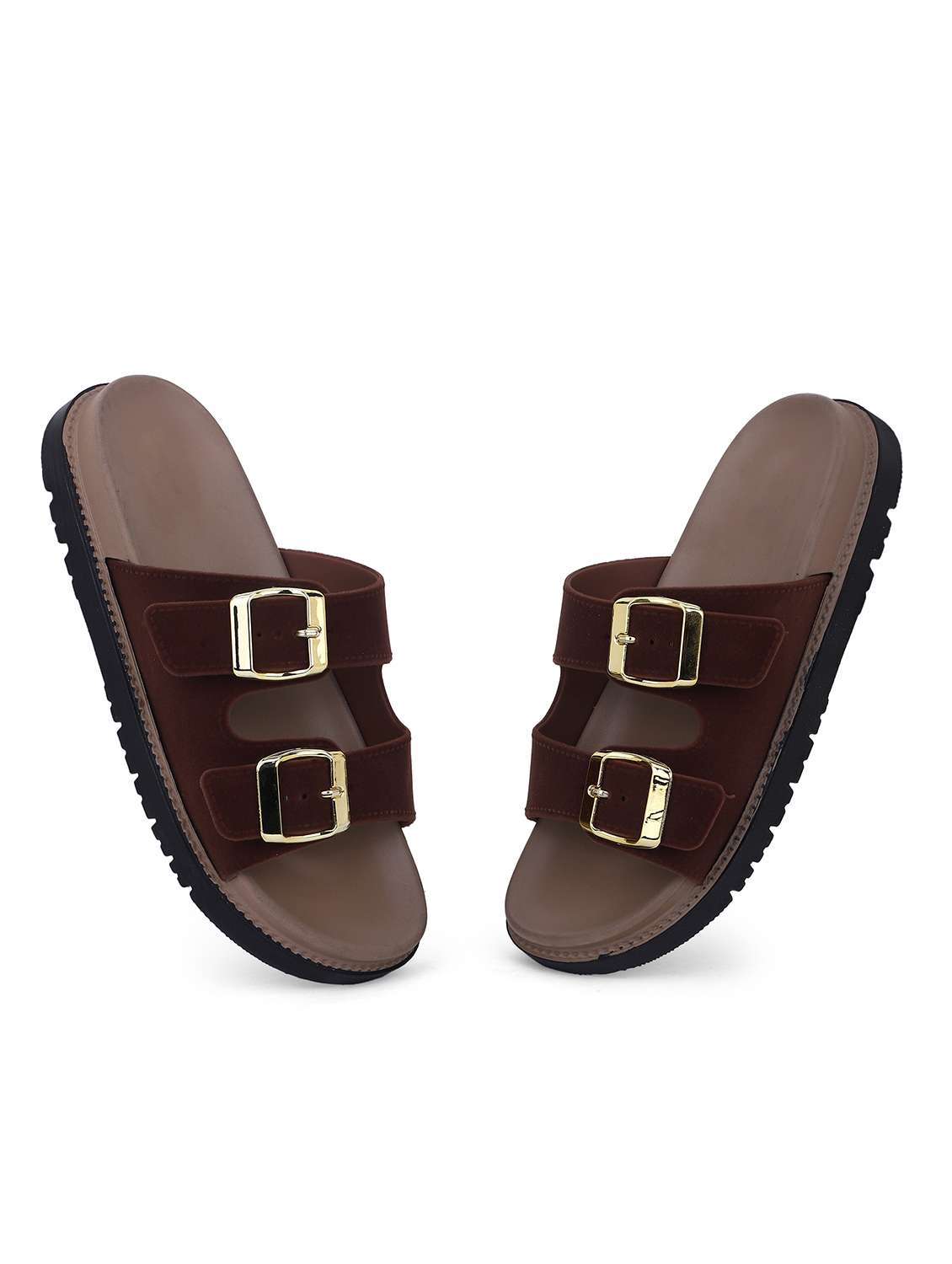 Women Solid Slip On Slides - 22702963 -  Standard Image - 3