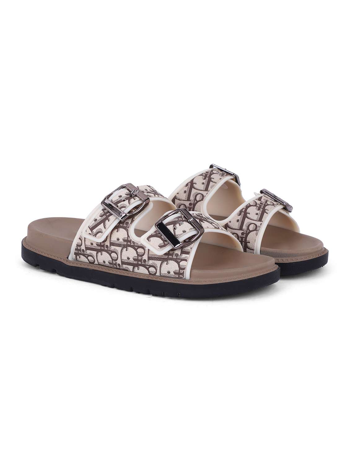 women printed slip on slides