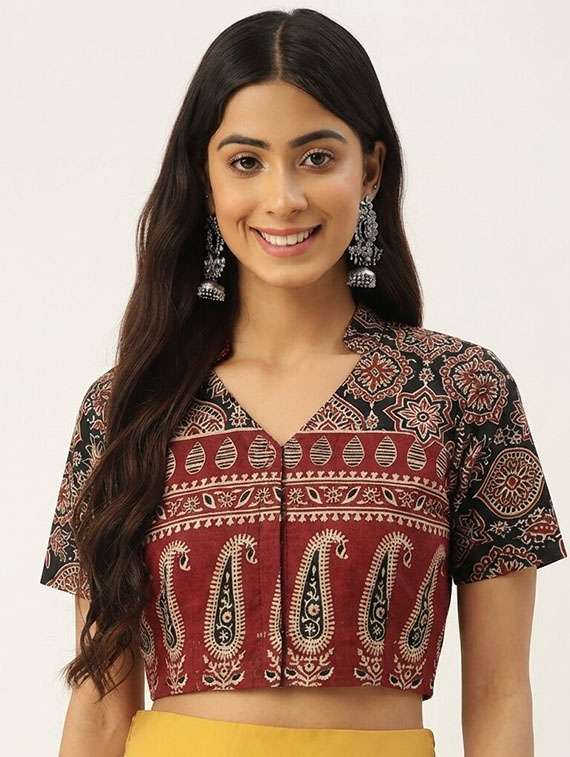 women printed short sleeves regular blouse