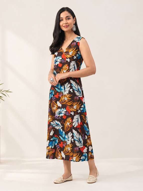 Women Printed Sleeveless A-line Dress - 22703032 -  Standard Image - 3