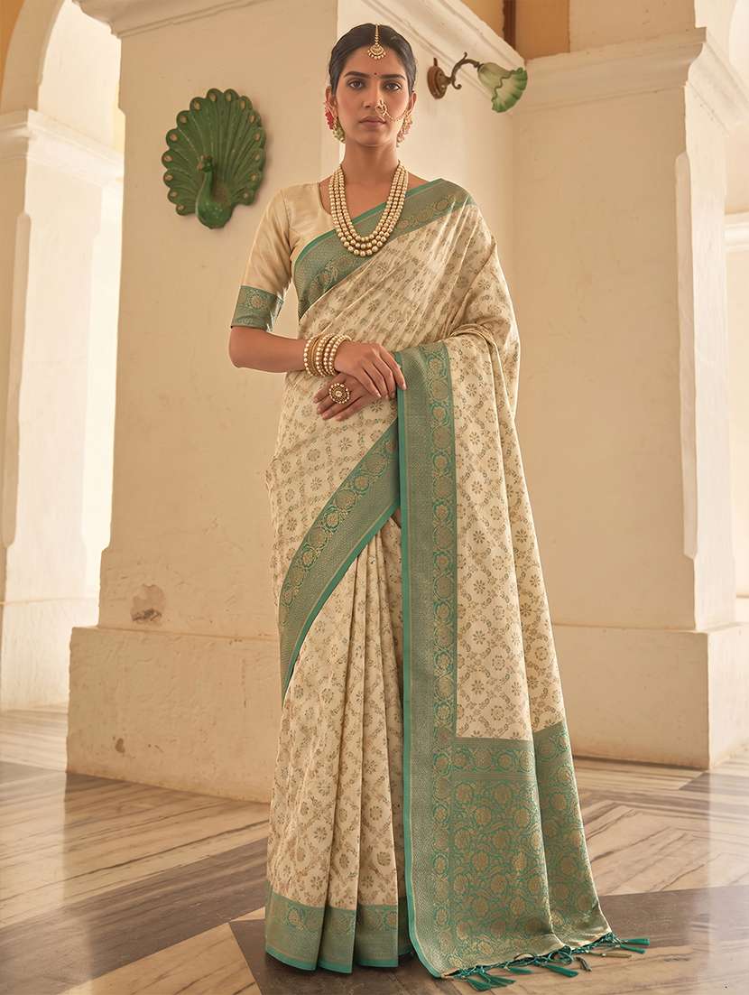 women self design banarasi saree with blouse