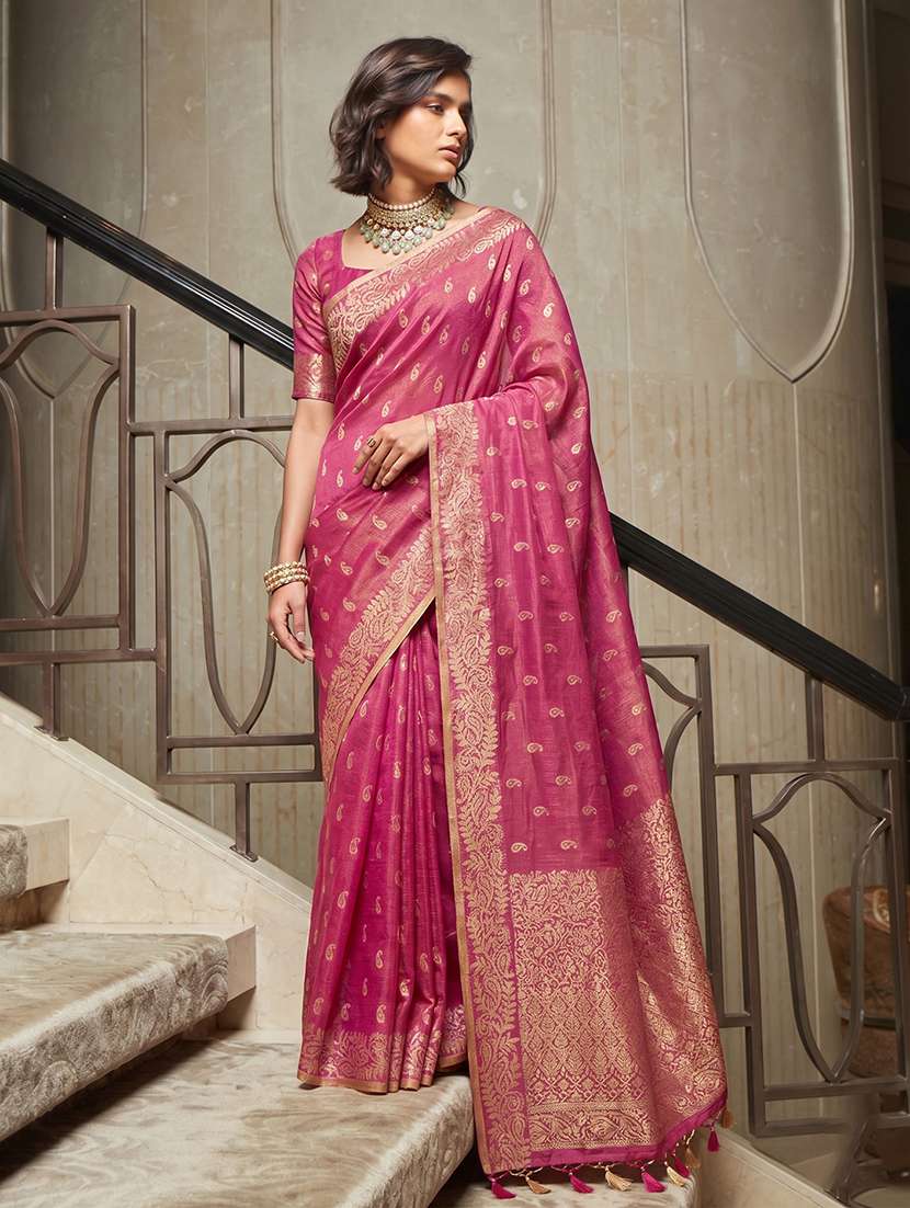women self design banarasi saree with blouse