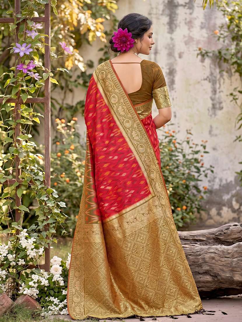 Women Self Design Pochampalli Saree With Blouse - 22703466 -  Standard Image - 3