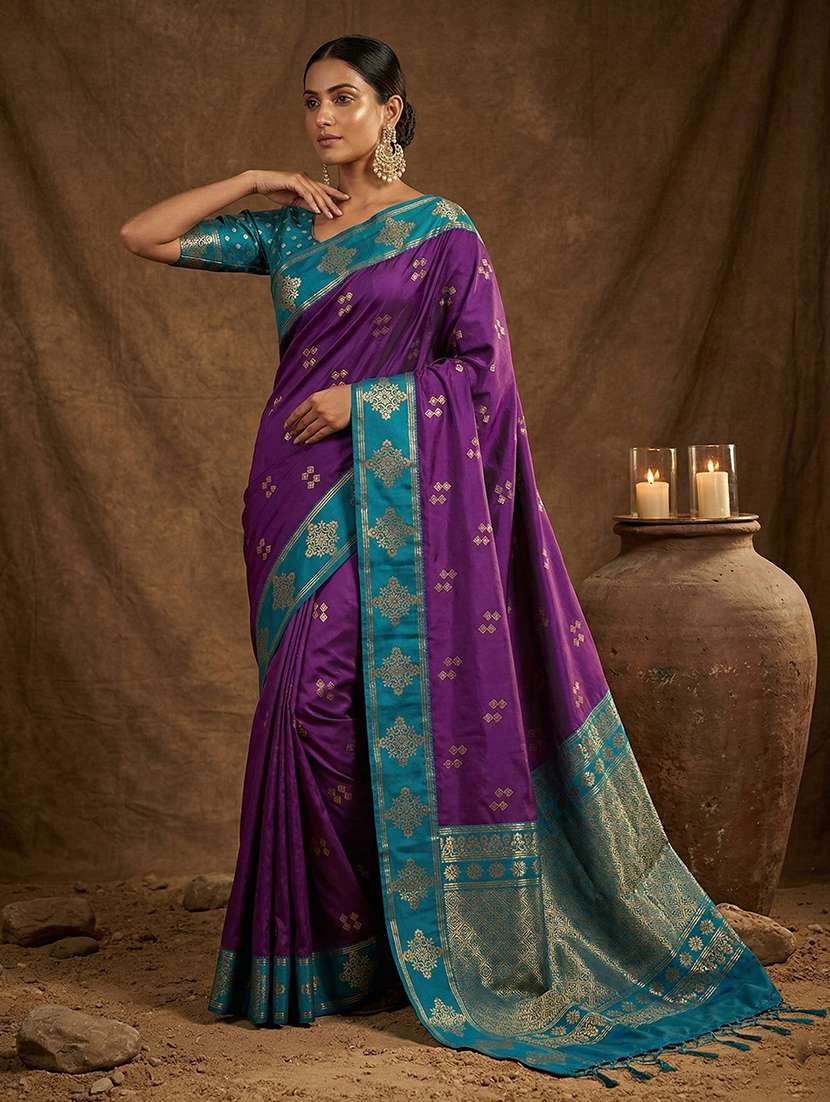 women self design banarasi saree with blouse